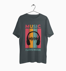 Male Round Neck Half Sleeve Classic | I Love Music