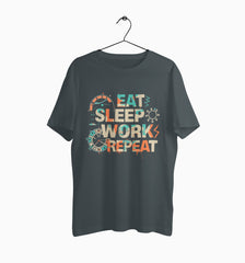 Male Round Neck Half Sleeve Classic | Eat Sleep Work