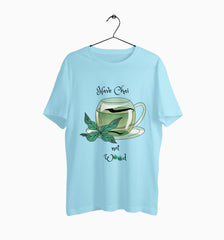 Male Round Neck Half Sleeve Classic Graphic Tshirt | Have Chai Not Weed