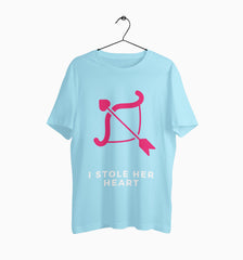 Male Round Neck Half Sleeve Classic | I Stole her Heart