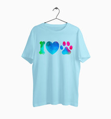 Male Round Neck Half Sleeve Classic | I Love Dogs