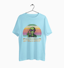 Male Round Neck Half Sleeve Classic | Space Ship