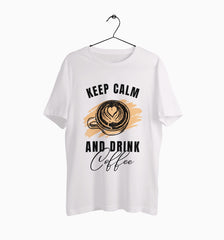 Male Round Neck Half Sleeve Classic | Keep Calm And Drink Coffee