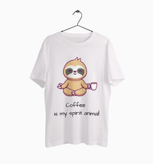 Male Round Neck Half Sleeve Classic | Coffee Is My Spirit Animal