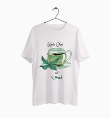 Male Round Neck Half Sleeve Classic Graphic Tshirt | Have Chai Not Weed