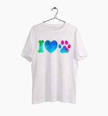 Male Round Neck Half Sleeve Classic | I Love Dogs