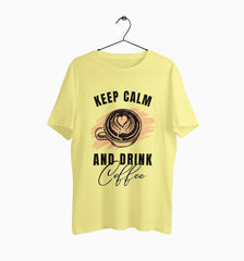 Male Round Neck Half Sleeve Classic | Keep Calm And Drink Coffee