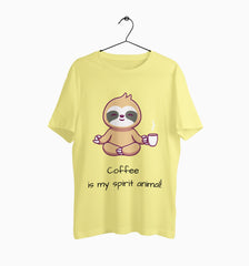 Male Round Neck Half Sleeve Classic | Coffee Is My Spirit Animal