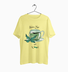 Male Round Neck Half Sleeve Classic Graphic Tshirt | Have Chai Not Weed