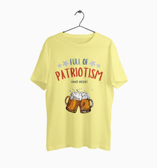 Male Round Neck Half Sleeve Classic | Full Of Patriotism and Beer