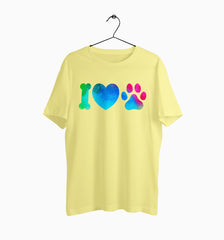 Male Round Neck Half Sleeve Classic | I Love Dogs