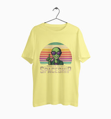 Male Round Neck Half Sleeve Classic | Space Ship