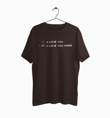 Male Round Neck Half Sleeve Classic | Player 1, 2 I love you more