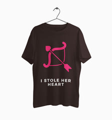 Male Round Neck Half Sleeve Classic | I Stole her Heart