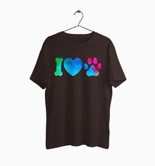 Male Round Neck Half Sleeve Classic | I Love Dogs