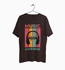 Male Round Neck Half Sleeve Classic | I Love Music