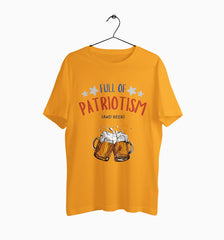 Male Round Neck Half Sleeve Classic | Full Of Patriotism and Beer