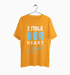 Male Round Neck Half Sleeve Classic | I Stole Her Heart