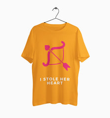 Male Round Neck Half Sleeve Classic | I Stole her Heart