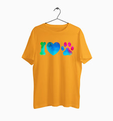 Male Round Neck Half Sleeve Classic | I Love Dogs