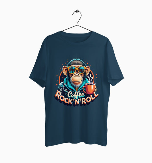 Male Round Neck Half Sleeve Classic | Coffee Rock n Roll