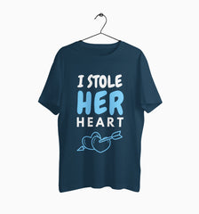 Male Round Neck Half Sleeve Classic | I Stole Her Heart