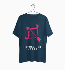 Male Round Neck Half Sleeve Classic | I Stole her Heart