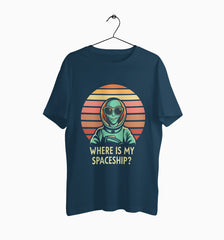 Male Round Neck Half Sleeve Classic | Where Is My Spaceship