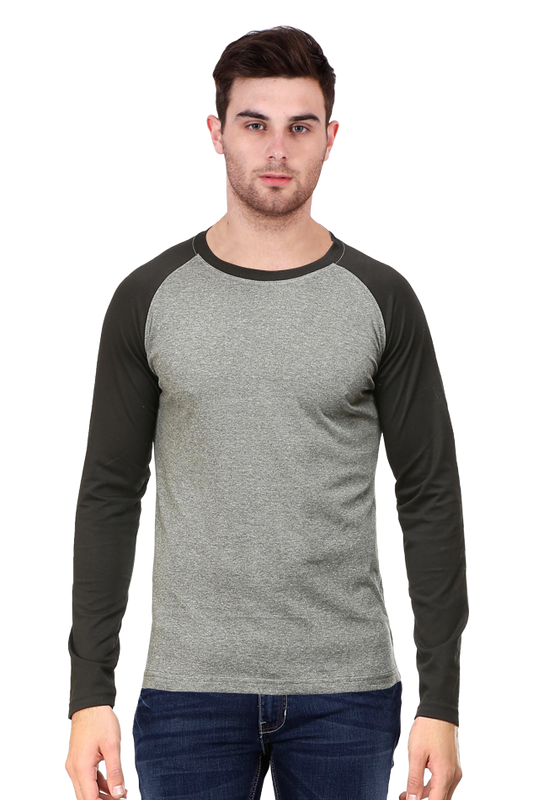 Male Raglan Full Sleeve Plain Tshirt | Multi colours inside