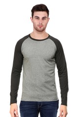 Male Raglan Full Sleeve Plain Tshirt | Multi colours inside