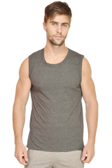 Male Round Neck Plain Sleeveless